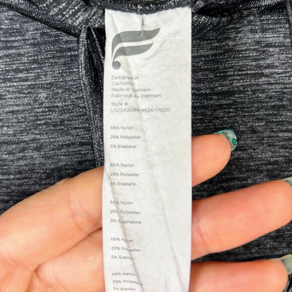 Fabletics Bea Long Sleeve Pullover Hoodie Top Heather Grey Metallic Shimmer XS - Picture 11 of 15